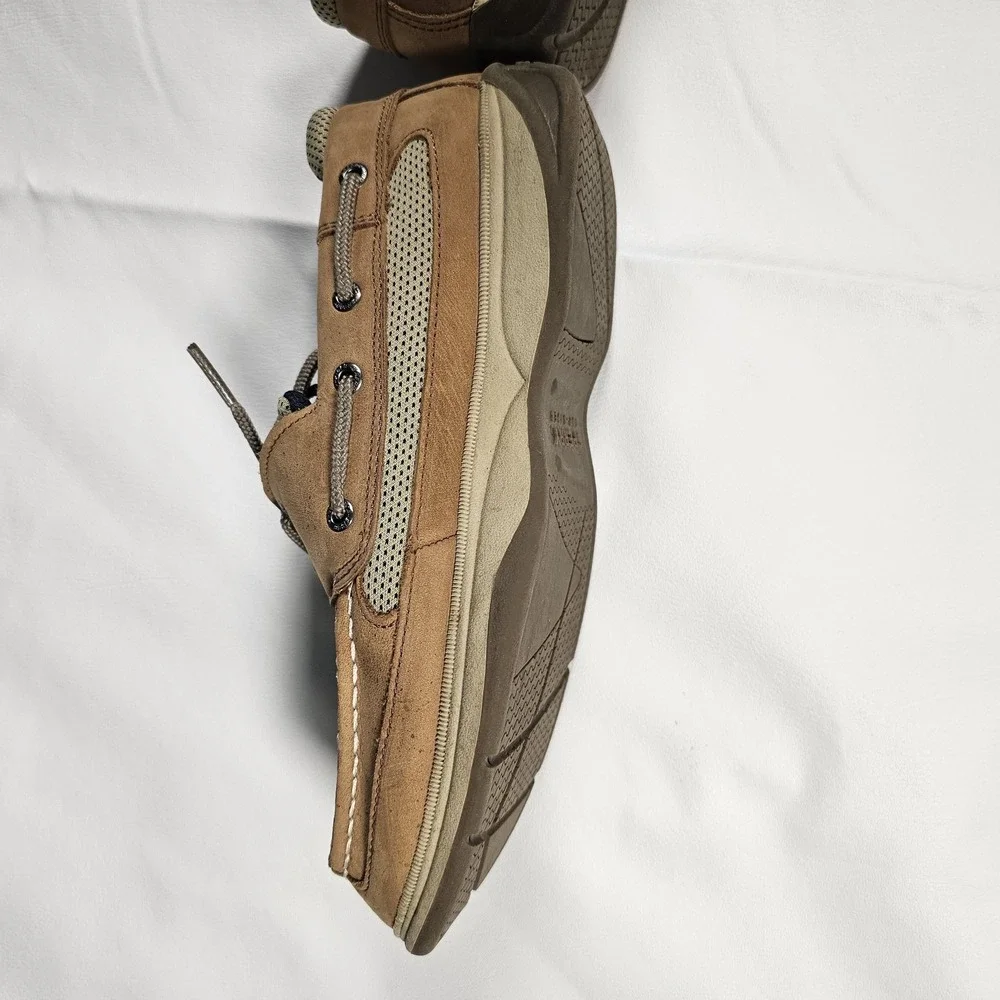 Sperry Top Sider Womens 6.5 Tan Leather Mesh Boat Shoes Casual‎